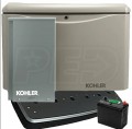 Kohler 14RCAL-200SELS 14kW Aluminum Standby Generator System (200A Service Disc. w/ Load Shed) + QwikHurricane® Pad + Battery